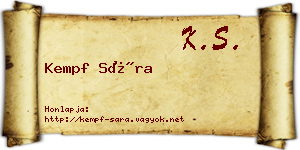 Kempf Sára névjegykártya