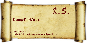 Kempf Sára névjegykártya